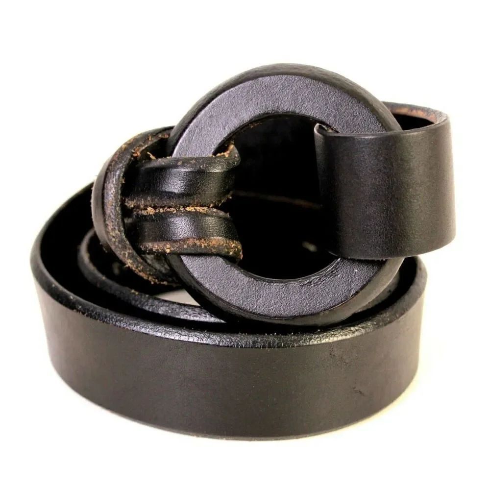 BCBGMAXAZRIA BROWN GENUINE LEATHER 1 1/4"Wd CASUAL DRESS WOMEN'S BELT Sz S (*36